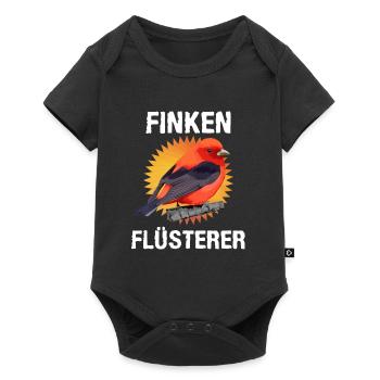 Finken Flüsterer Finch Whisperer Vogelfreund - Baby Premium Kurzarmbody - Schwarz - Vorne