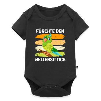 Vogelliebhaber Fürchte den Wellensittich - Baby Premium Kurzarmbody - Schwarz - Vorne