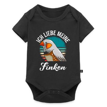 Ich liebe meine Finken Vogelliebhaber Vogelbesitz - Baby Premium Kurzarmbody - Schwarz - Vorne