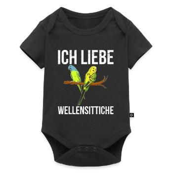 Ich liebe Wellensittiche Vogelliebhaber Sittich - Baby Premium Kurzarmbody - Schwarz - Vorne