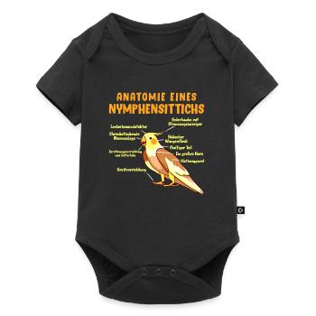Anatomie eines Nymphensittichs Vogelfreund - Baby Premium Kurzarmbody - Schwarz - Vorne