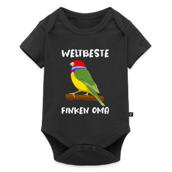 Weltbeste Finken Oma Vogelliebhaber Grandma - Baby Premium Kurzarmbody - Schwarz - Vorne