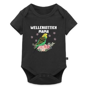 Wellensittich Mama Budgie Mom Sittich Vogelfreund - Baby Premium Kurzarmbody - Schwarz - Vorne