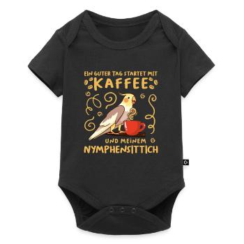 Piepmatz Ein guter Tag startet mit Kaffee Sittich - Baby Premium Kurzarmbody - Schwarz - Vorne