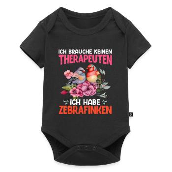Finken Ich brauche keinen Therapeuten Haustier - Baby Premium Kurzarmbody - Schwarz - Vorne