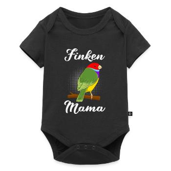 Finken Mama Zebrafink Vogelfreund Finkenvogel - Baby Premium Kurzarmbody - Schwarz - Vorne