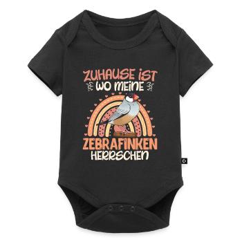 Zuhause ist wo meine Zebra Finken herrschen - Baby Premium Kurzarmbody - Schwarz - Vorne