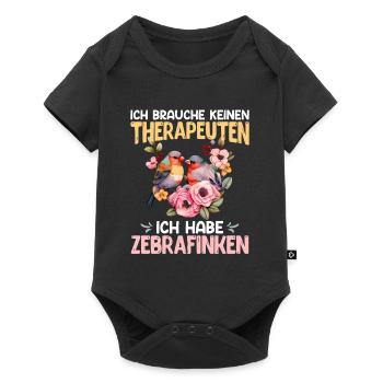 Finken Ich brauche keinen Therapeuten Haustier - Baby Premium Kurzarmbody - Schwarz - Vorne