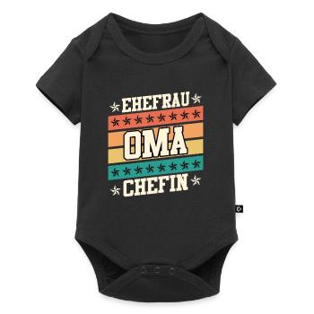 Oma Chefin Großmutter Muttertag Granny Ehefrau - Baby Premium Kurzarmbody - Schwarz - Vorne
