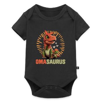 Omasaurus Dinosaurier Grandma Muttertag Granny - Baby Premium Kurzarmbody - Schwarz - Vorne