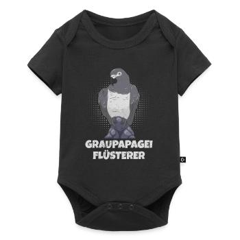 Grau Papagei Flüsterer African Grey Whisperer - Baby Premium Kurzarmbody - Schwarz - Vorne