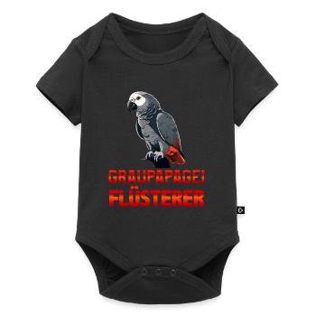 Graupapagei Flüsterer Vogelliebhaber Papagei - Baby Premium Kurzarmbody - Schwarz - Vorne