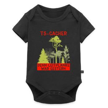 Geocache Geocacher GPS Schatzsuche Geocaching - Baby Premium Kurzarmbody - Schwarz - Vorne