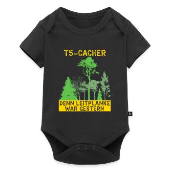 Geocache Geocacher GPS Schatzsuche Geocaching - Baby Premium Kurzarmbody - Schwarz - Vorne