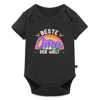 Weltbeste Oma Muttertag Beste Oma Super Grandma - Baby Premium Kurzarmbody - Schwarz - Vorne