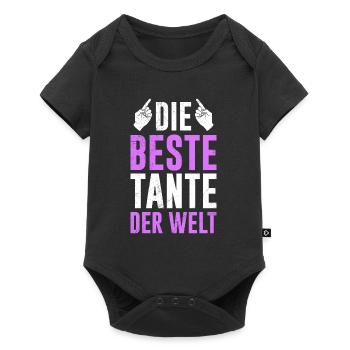 Beste Tante Muttertag Tanten weltbeste Tante - Baby Premium Kurzarmbody - Schwarz - Vorne