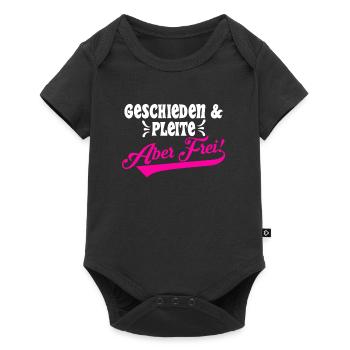 Geschieden & Pleite aber Frei! Scheidungsparty - Baby Premium Kurzarmbody - Schwarz - Vorne