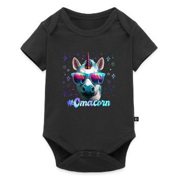 Licorne Fan Omacorn Grand-mère Fête des mères Mamie - Body à manches courtes Premium Bébé - noir - Devant