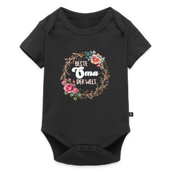 Weltbeste Oma Muttertag Beste Oma Super Grandma - Baby Premium Kurzarmbody - Schwarz - Vorne
