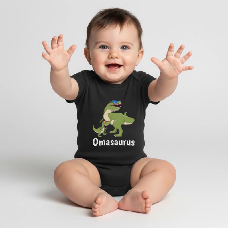 Omasaurus Muttertag Großmutter Dinosaurier Baby Premium Kurzarmbody