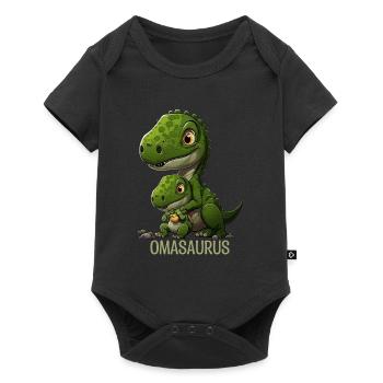 Omasaurus Grandma Muttertag Dinosaurier Fan - Baby Premium Kurzarmbody - Schwarz - Vorne