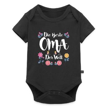 Weltbeste Oma Muttertag coole Oma Granny - Baby Premium Kurzarmbody - Schwarz - Vorne