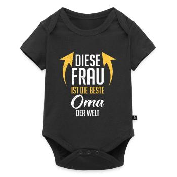 Beste Oma Muttertag weltbeste Oma Großmutter - Baby Premium Kurzarmbody - Schwarz - Vorne