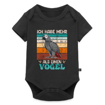Graupapagei Ich habe mehr als einen Vogel Papagei - Baby Premium Kurzarmbody - Schwarz - Vorne