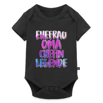 Oma Chefin Großmutter Muttertag Granny Ehefrau - Baby Premium Kurzarmbody - Schwarz - Vorne