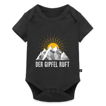 Der Gipfel ruft Bergsteiger Bergfan - Baby Premium Kurzarmbody - Schwarz - Vorne