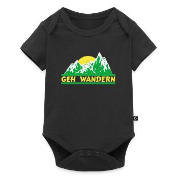 Geh Wandern Wanderer Berge - Baby Premium Kurzarmbody - Schwarz - Vorne