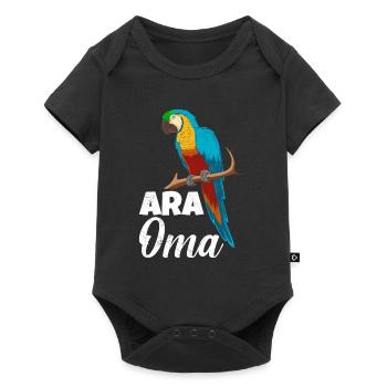 Ara Oma Macaw Grandma Vogelliebhaber Frauen - Baby Premium Kurzarmbody - Schwarz - Vorne