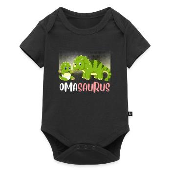 Omasaurus Muttertag Großmutter Saurus Omi - Baby Premium Kurzarmbody - Schwarz - Vorne
