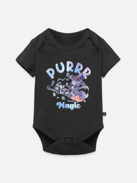 Halloween Purr Magic Funny Graphic - Baby Premium short-sleeve bodysuit - black