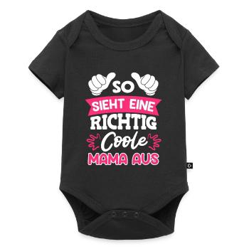 Coole Mama Muttertag weltbeste Mama Mothersday - Baby Premium Kurzarmbody - Schwarz - Vorne