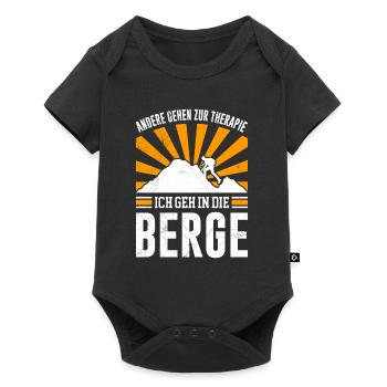 Andere gehen zur Therapie Ich geh in die Berge - Baby Premium Kurzarmbody - Schwarz - Vorne