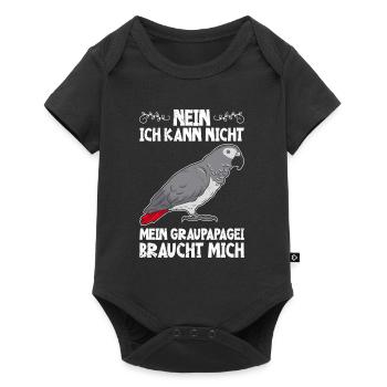 Vogelbesitz Mein Graupapagei braucht mich - Baby Premium Kurzarmbody - Schwarz - Vorne