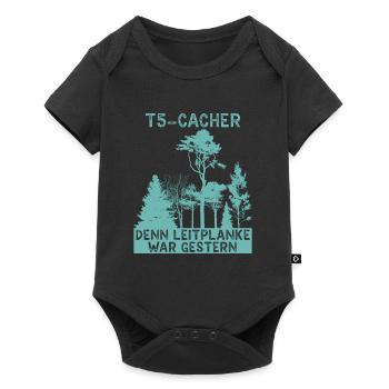 Geocache Geocacher GPS Schatzsuche Geocaching - Baby Premium Kurzarmbody - Schwarz - Vorne