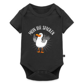 Moin ihr Spacken Good Morning You Fools Möwe - Baby Premium Kurzarmbody - Schwarz - Vorne