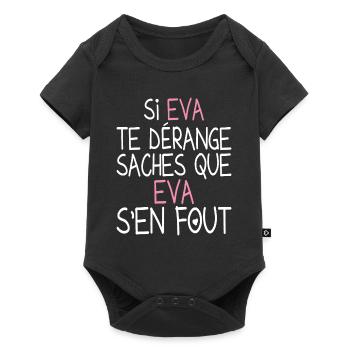 Drôle Cadeau Humoristique pour Prénom Eva - Body à manches courtes Premium Bébé - noir - Devant