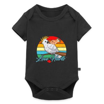 L’amour fait mal au porte-perroquet oiseau cacatoès - Body à manches courtes Premium Bébé - noir - Devant