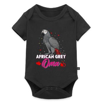 African Grey Oma Graupapagei Vogelliebhaber - Baby Premium Kurzarmbody - Schwarz - Vorne