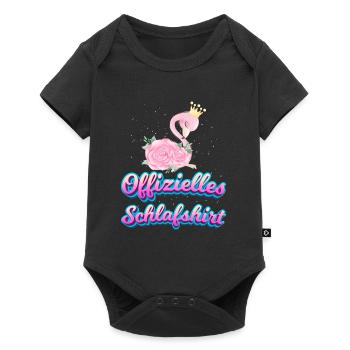 Frauen Offizielles Schlafshirt Flamingo Outfit - Baby Premium Kurzarmbody - Schwarz - Vorne