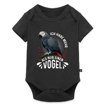 Graupapagei Ich habe mehr als einen Vogel - Baby Premium Kurzarmbody - Schwarz - Vorne