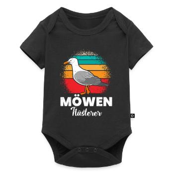 Möwen Flüsterer Vogelliebhaber Möwen Shirt - Baby Premium Kurzarmbody - Schwarz - Vorne