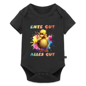 Ente gut Alles gut Entenliebhaber Entchen - Baby Premium Kurzarmbody - Schwarz - Vorne