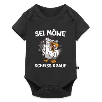 Sei Möwe Scheiss drauf Möwen Vogelliebhaber - Baby Premium Kurzarmbody - Schwarz - Vorne
