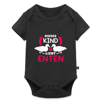 Kinder Dieses Kind liebt Enten Entchen Kid - Baby Premium Kurzarmbody - Schwarz - Vorne