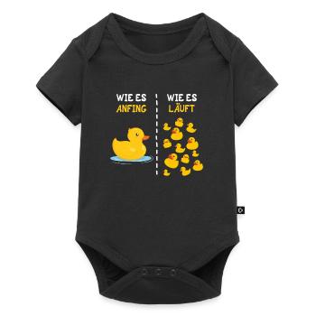 Entenhaltung How it started How it´s going Entchen - Baby Premium Kurzarmbody - Schwarz - Vorne