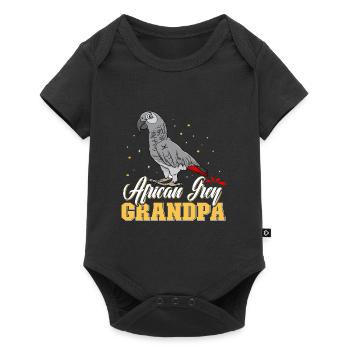 African Grey Opa Graupapagei Vogelliebhaber - Baby Premium Kurzarmbody - Schwarz - Vorne